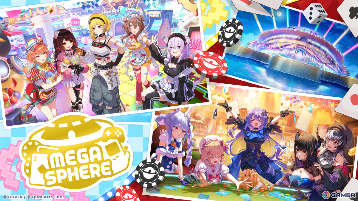 「ホロライブ ドリームス」事前登録者数が100万人を突破!ゲーム&カジノをテーマにしたエリア「メガスフィア」の情報も公開の画像