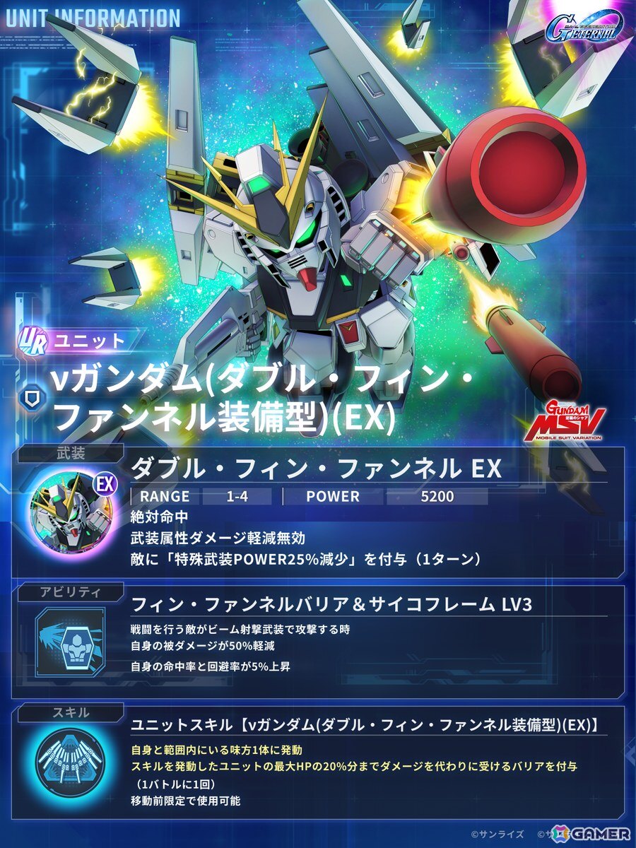 「SDガンダム ジージェネエターナル」にUR「ナイチンゲール（EX）」やUR「νガンダム（ダブル・フィン・ファンネル装備型）（EX）」が登場！の画像6
