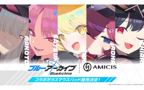 「ブルアカ」さんぱち氏描き下ろしによる万魔殿メンバーをデザインしたコラボガラスマウスパッドが受注販売!