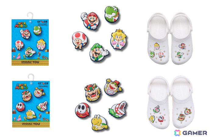 クロックスと「スーパーマリオ」のコラボアイテムが7月16日に発売！マリオやピーチ、ヨッシー、クッパといったキャラクターたちがモチーフにの画像