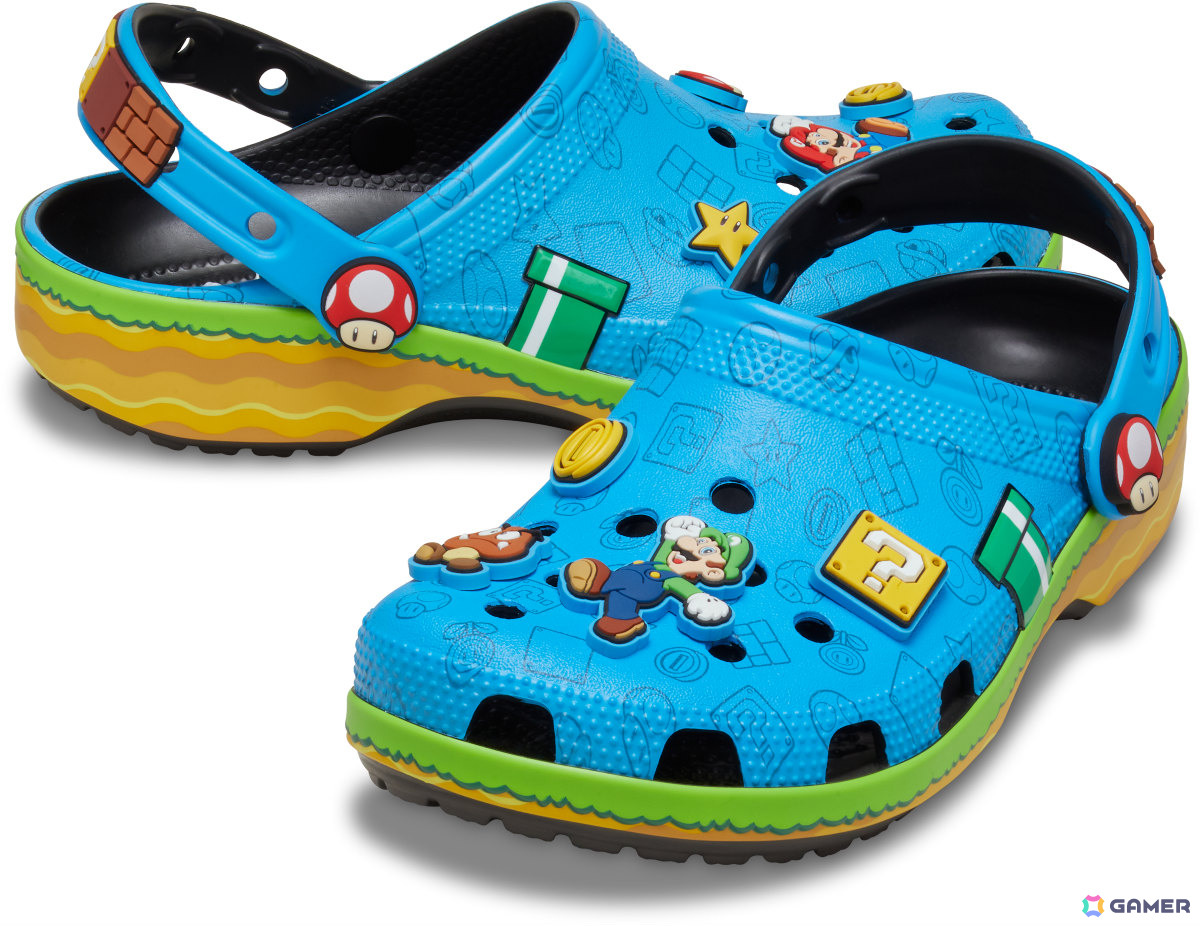 クロックスと「スーパーマリオ」のコラボアイテムが7月16日に発売！マリオやピーチ、ヨッシー、クッパといったキャラクターたちがモチーフにの画像