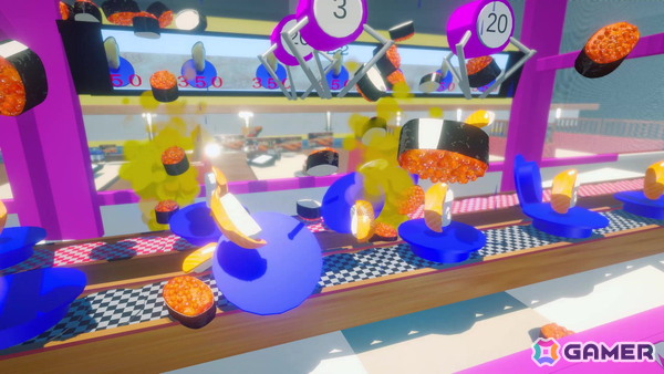 レーンを流れるお寿司をクレーンで捕まえる物理演算コメディゲーム「お寿司クレーンゲーム」が7月13日にSteamでリリース！SteamNextフェスにも参加の画像