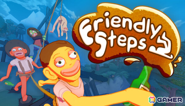 ロープで繋がれた酔っ払いたちが帰宅を目指す最大4人協力のアクションゲーム「Friendly Steps」デモ版がSteamで配信！の画像1