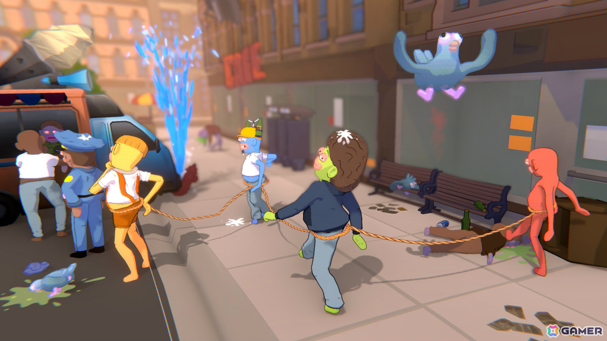ロープで繋がれた酔っ払いたちが帰宅を目指す最大4人協力のアクションゲーム「Friendly Steps」デモ版がSteamで配信！の画像6