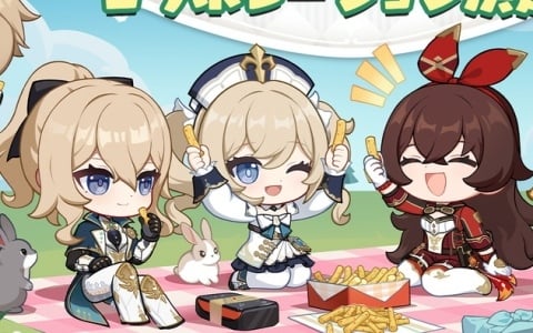 「原神」じゃがりこと再びコラボ！パイモンやジンたちの書き下ろしイラストを使用したパッケージで6月中旬より販売の画像