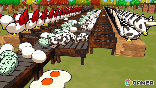 カオスな養鶏自動化ゲーム「Billion Egg Farm」無料デモ版が公開！ニワトリから産まれた卵をコンベアで運び売上10億を目指せの画像