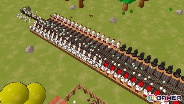 カオスな養鶏自動化ゲーム「Billion Egg Farm」無料デモ版が公開！ニワトリから産まれた卵をコンベアで運び売上10億を目指せの画像