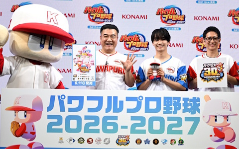 「パワフルプロ野球2026-2027」発売記念イベントでホームラン対決！なにわ男子の藤原丈一郎さんとアンタッチャブルがパワプロ愛を披露