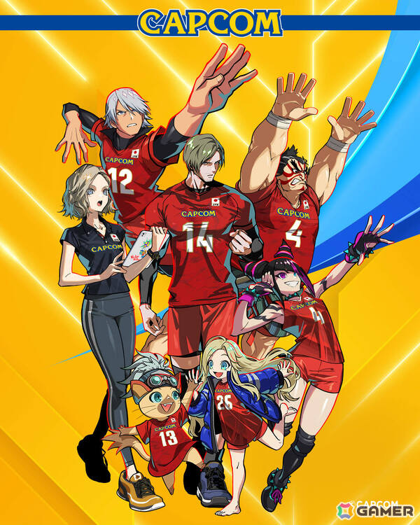 カプコンが2026年度のバレーボール日本代表全力応援キャラを発表！ジュリやレオン、ルディ、ディアナたちの描きおろしビジュアルも公開の画像2