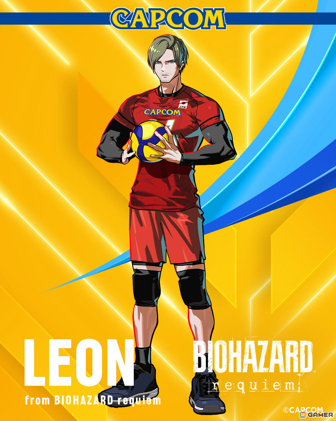 カプコンが2026年度のバレーボール日本代表全力応援キャラを発表!ジュリやレオン、ルディ、ディアナたちの描きおろしビジュアルも公開の画像
