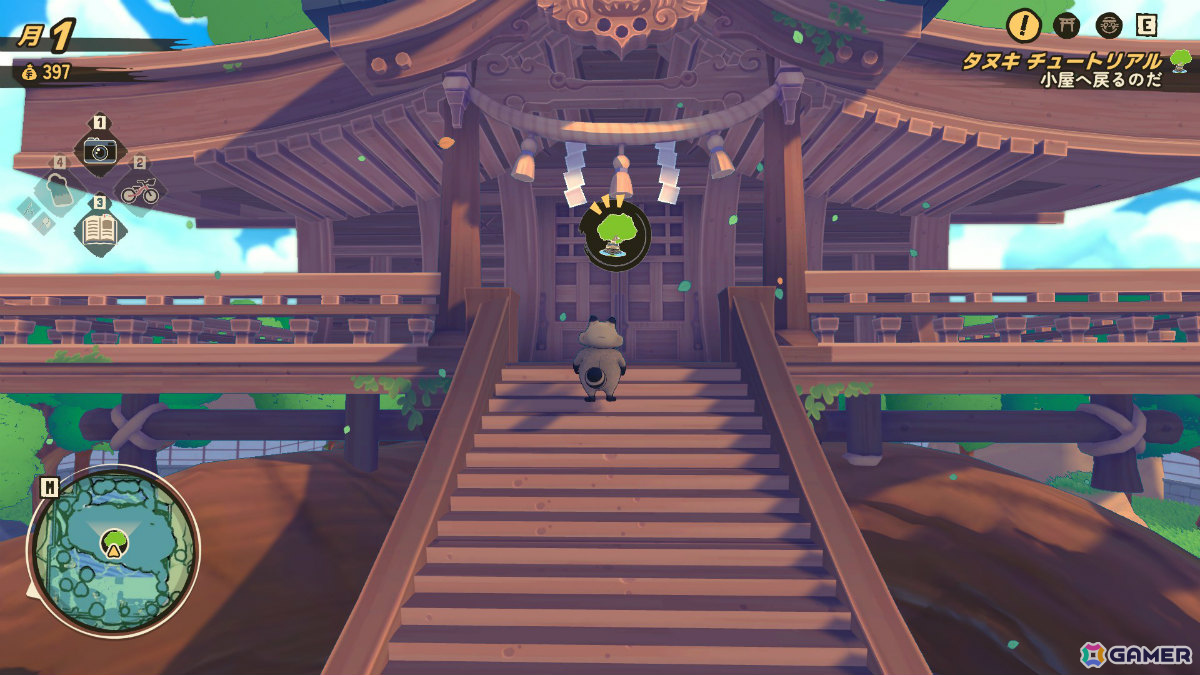 タヌキの郵便配達ADV「TANUKI: Pon's Summer」Steam Nextフェスへ向けたデモが公開！チュートリアル、初勤務、神社づくりなど序盤の3日間を楽しめるの画像6