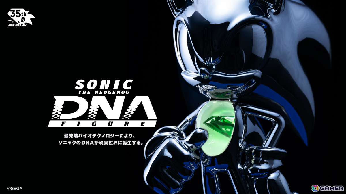 ソニックのDNAを封入した等身大フィギュア「SONIC THE HEDGEHOG DNA FIGURE」が誕生!6月23日よりSEGA STORE TOKYOで展示の画像