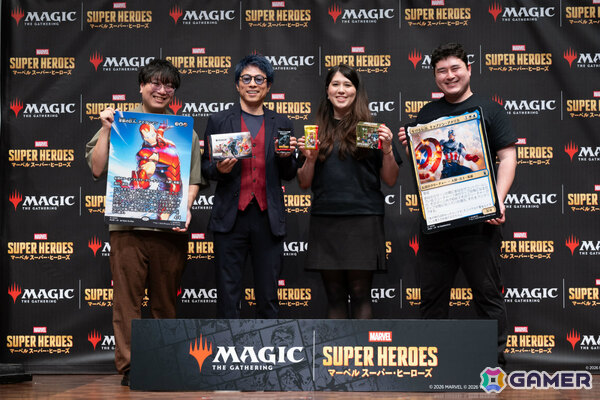 「マジック：ザ・ギャザリング | マーベル スーパー・ヒーローズ」発売PRイベントが開催！田村淳さんがマジックプロ・行弘賢さんといち早く対戦の画像1