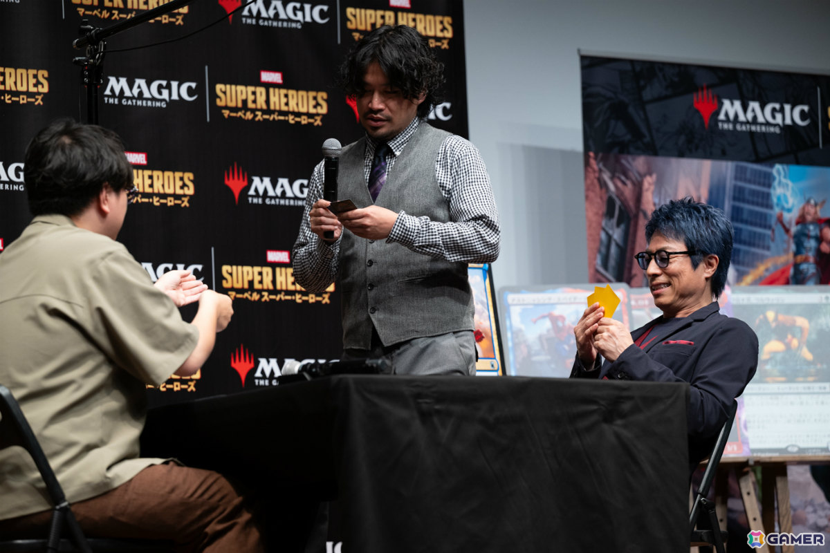 「マジック：ザ・ギャザリング | マーベル スーパー・ヒーローズ」発売PRイベントが開催！田村淳さんがマジックプロ・行弘賢さんといち早く対戦の画像11