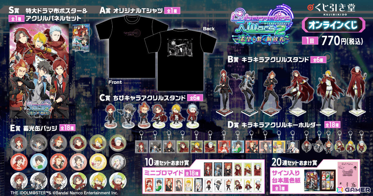 「アイドルマスター SideM」Cybernetics Warsシリーズの新規描き下ろしイラストを使ったオンラインくじ第3弾の販売が6月23日より開始!の画像