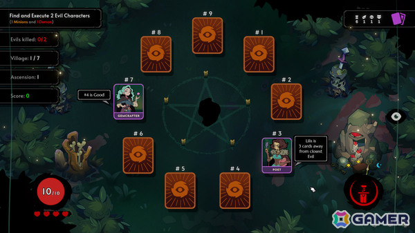 嘘をついてくるカードと向き合うひとり用人狼系デッキ構築ローグライク「Demon Bluff」Steam Nextフェス向けデモが配信!の画像