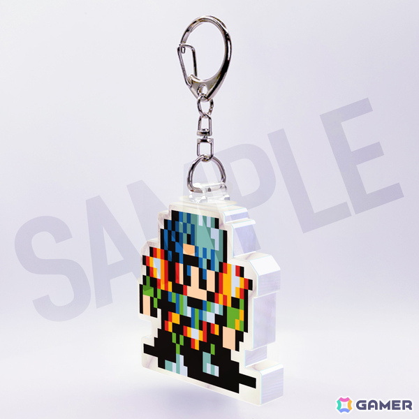 「ドラゴンスレイヤー英雄伝説」8bitレトロゲーム風のピクセルアートで描かれたキャラクター、ロゴのアクスタ/キーホルダーが予約受付開始!の画像