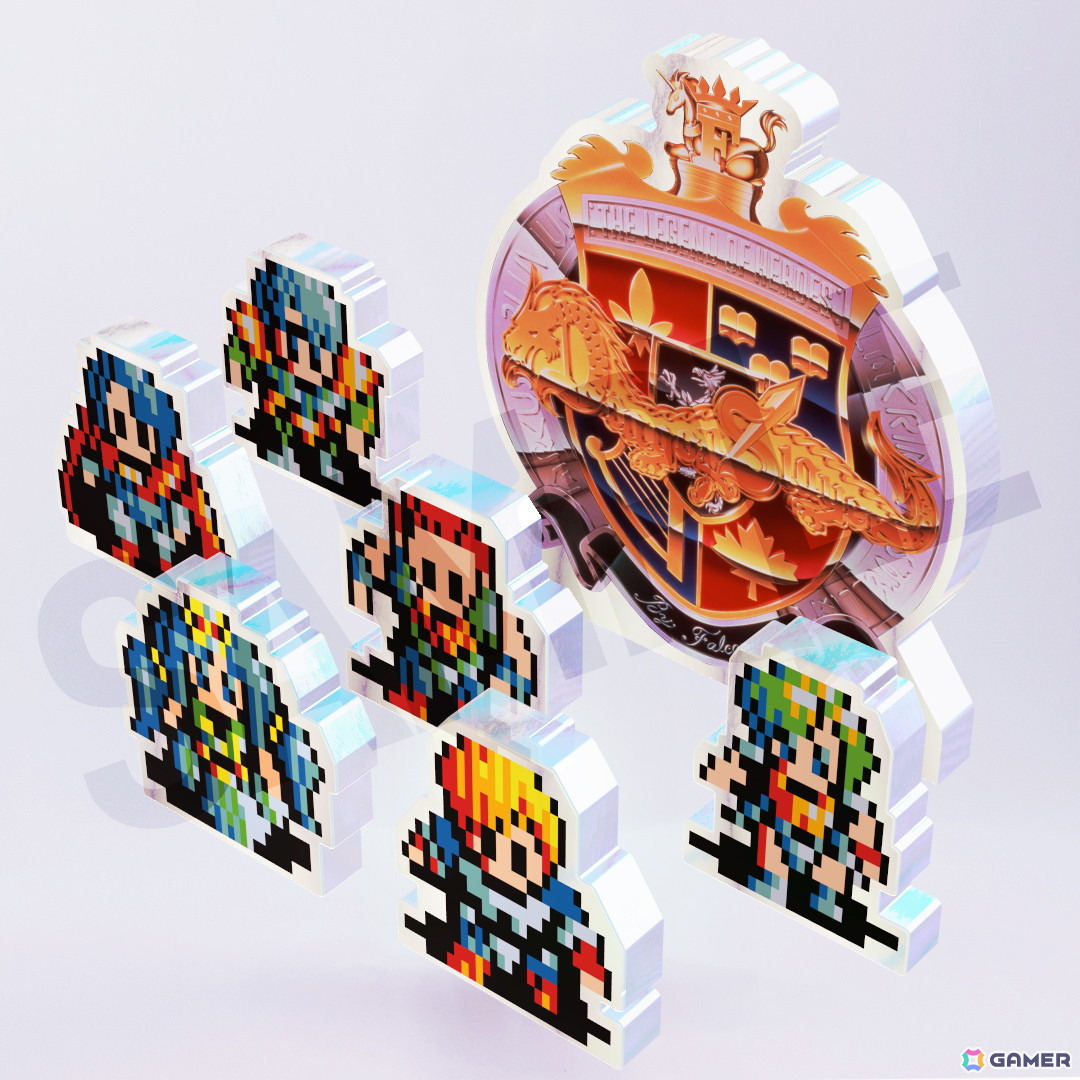 「ドラゴンスレイヤー英雄伝説」8bitレトロゲーム風のピクセルアートで描かれたキャラクター、ロゴのアクスタ/キーホルダーが予約受付開始！の画像2