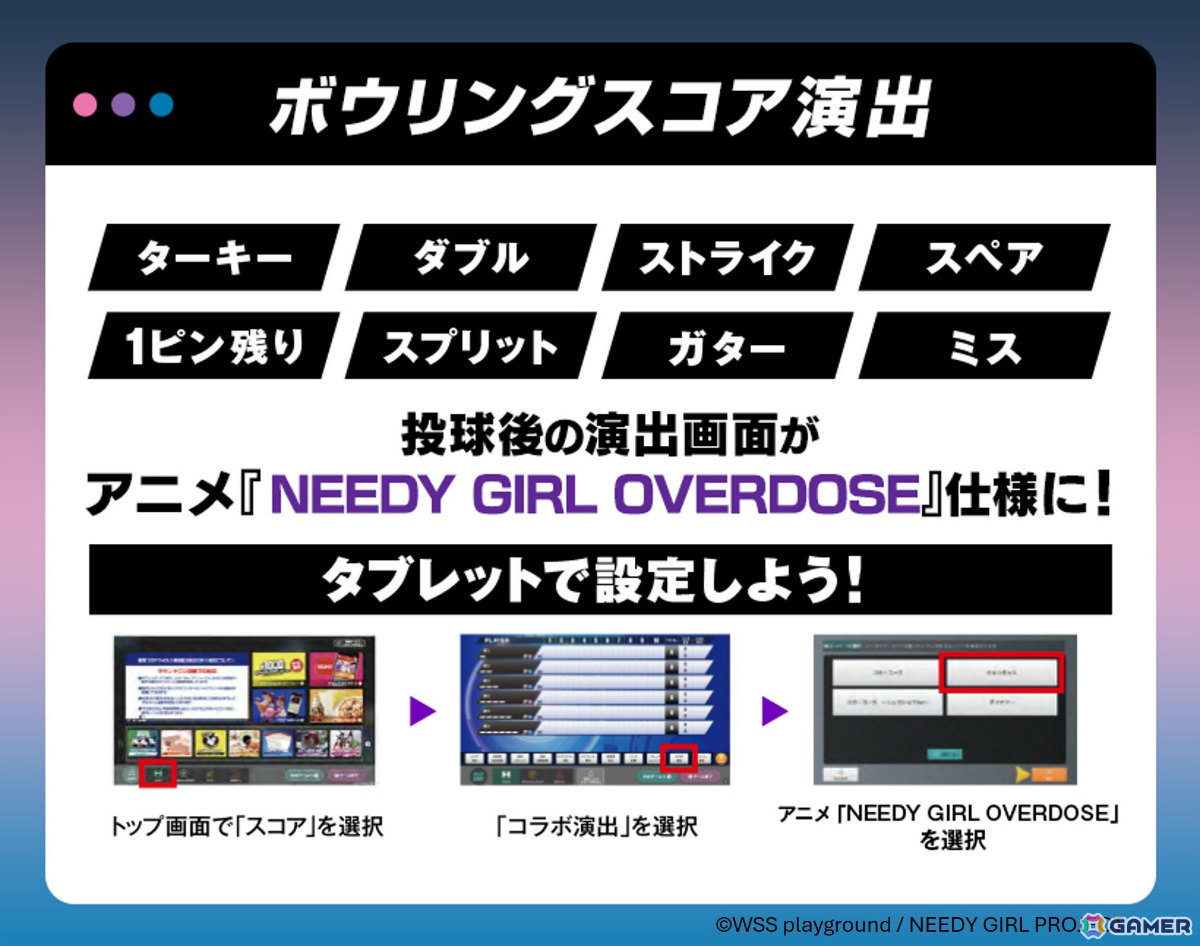 アニメ「NEEDY GIRL OVERDOSE」×ラウンドワンのコラボが6月25日より各店舗で開催!超てんちゃん、あめちゃん、かちぇの描きおろしグッズを販売の画像