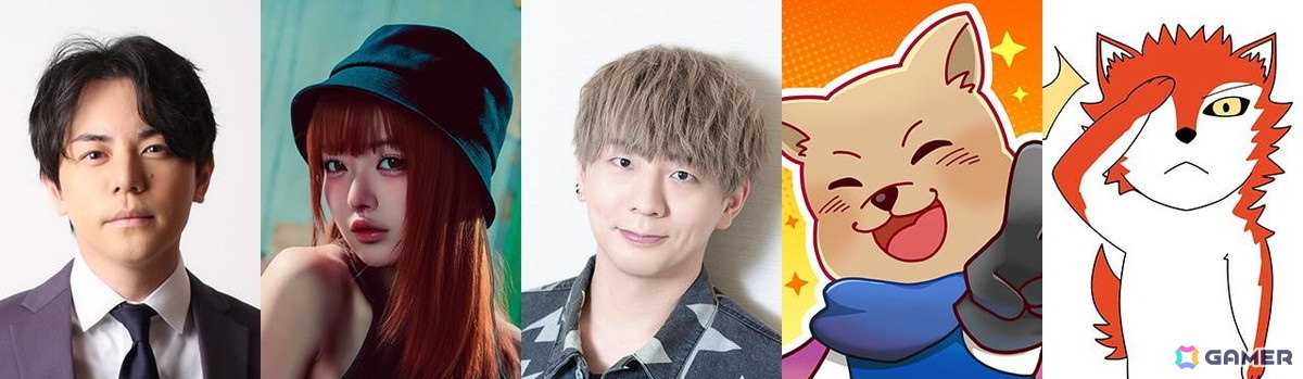 写真左から 平岩康佑、やんやん、木村良平、いたとは、肩パット