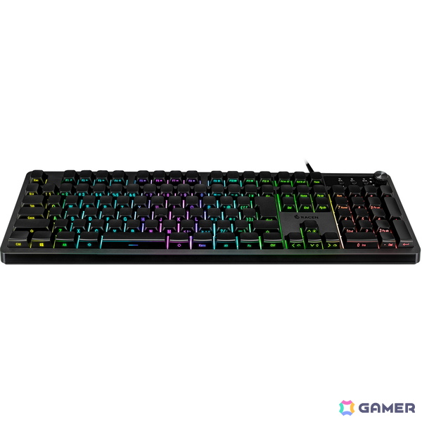 「RACEN メンブレン式ゲーミングキーボード Blink」が近日発売！音量調整ダイヤルや側面印字キーキャップを採用の画像1