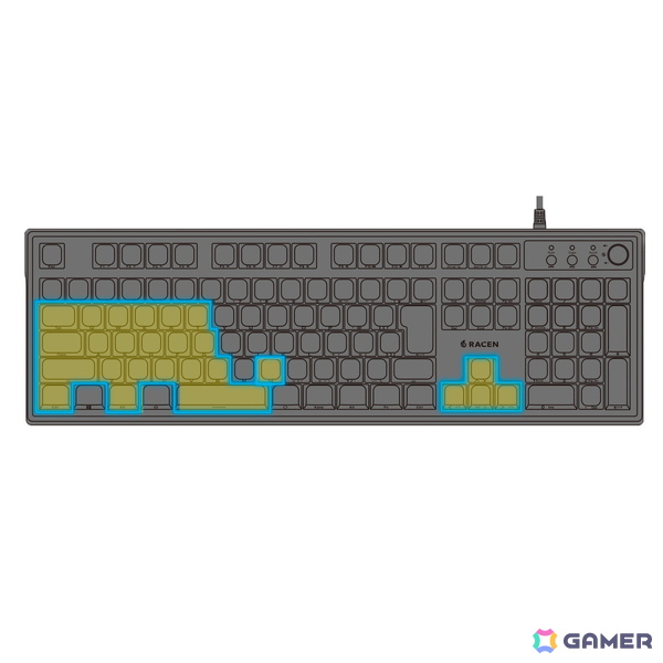 「RACEN メンブレン式ゲーミングキーボード Blink」が近日発売！音量調整ダイヤルや側面印字キーキャップを採用の画像7