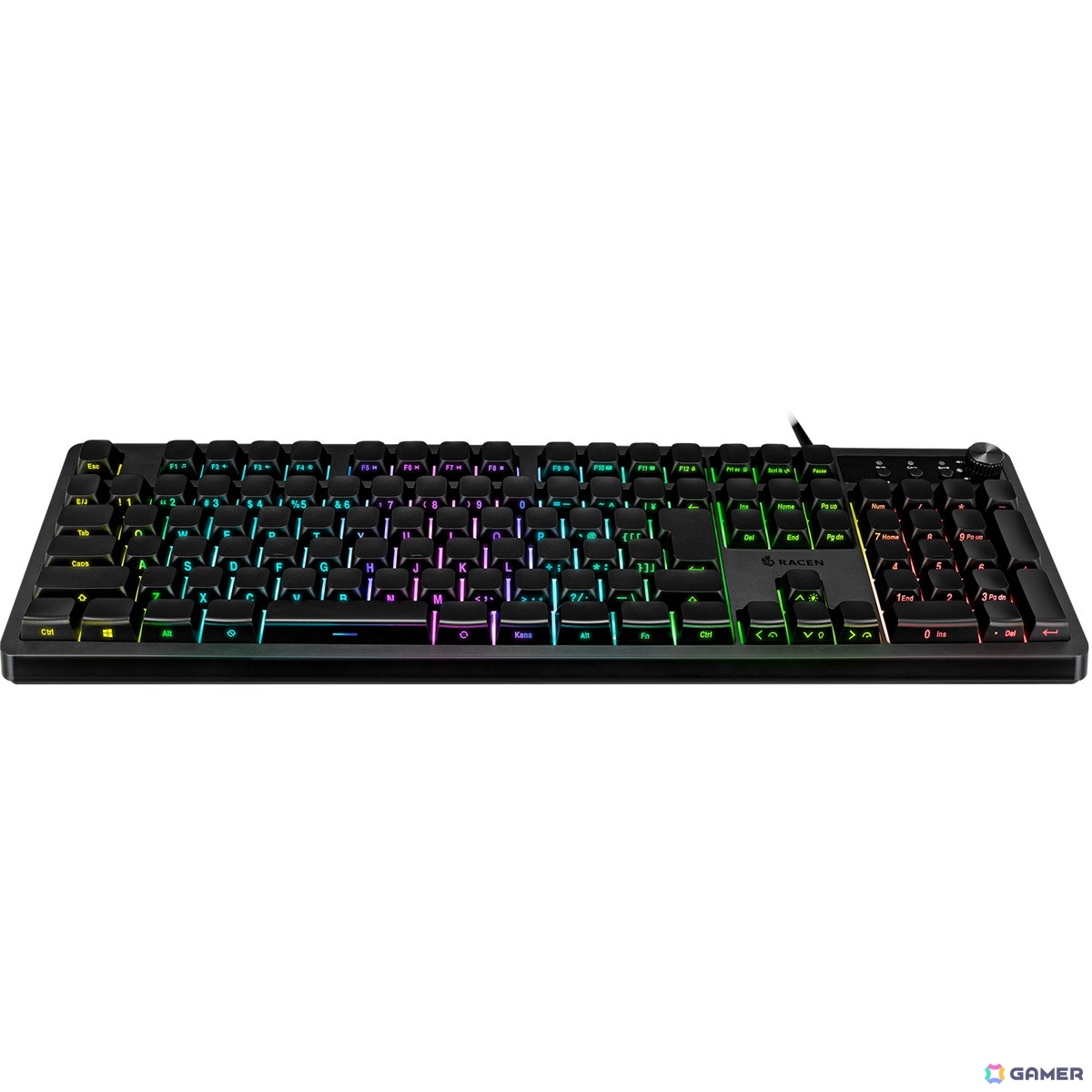 「RACEN メンブレン式ゲーミングキーボード Blink」が近日発売!音量調整ダイヤルや側面印字キーキャップを採用の画像