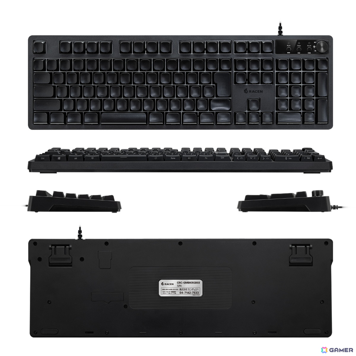 「RACEN メンブレン式ゲーミングキーボード Blink」が近日発売！音量調整ダイヤルや側面印字キーキャップを採用の画像4