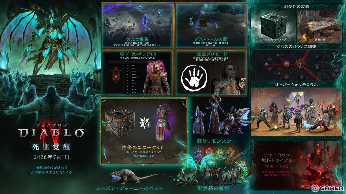 「ディアブロ IV」シーズン14「死主覚醒」が7月1日に開幕!「オーバーウォッチ」とのコラボもの画像