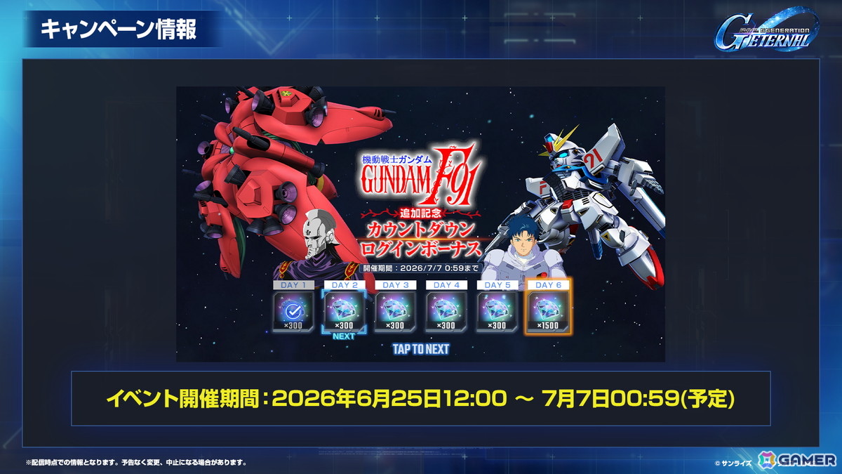 「SDガンダム ジージェネレーション エターナル」のロードマップ公開！「機動戦士ガンダムF91」追加やDMM GAMES版配信が決定の画像40
