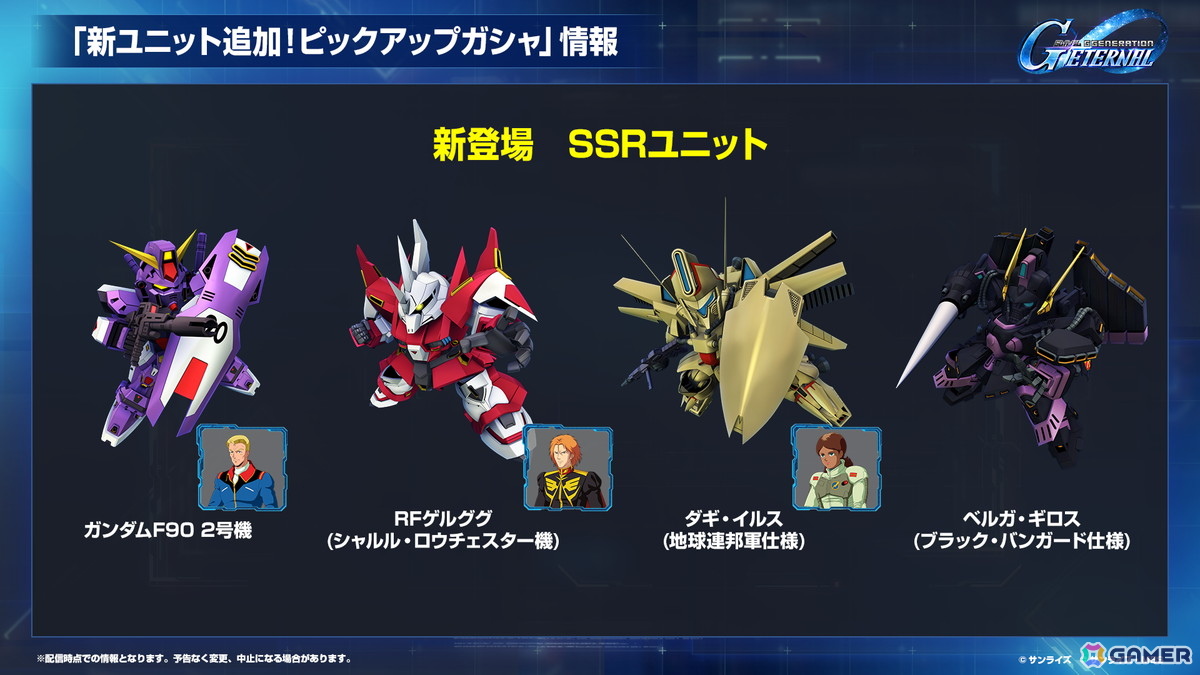 「SDガンダム ジージェネレーション エターナル」のロードマップ公開！「機動戦士ガンダムF91」追加やDMM GAMES版配信が決定の画像6