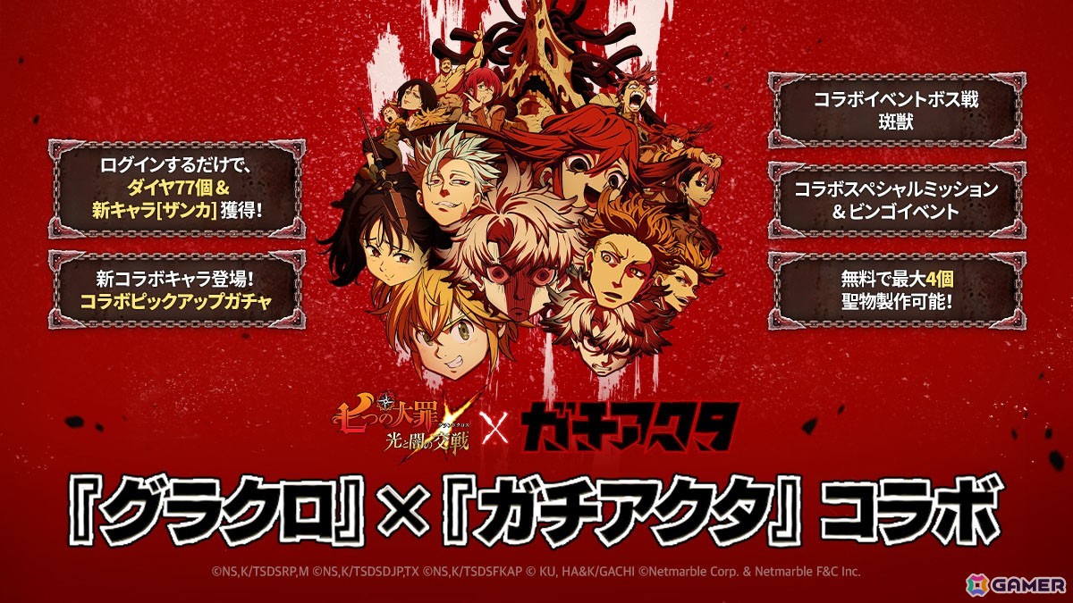 「グラクロ」で「ガチアクタ」とのコラボが開催！ルド、エンジン、ザンカ、リヨウが新キャラとして登場の画像