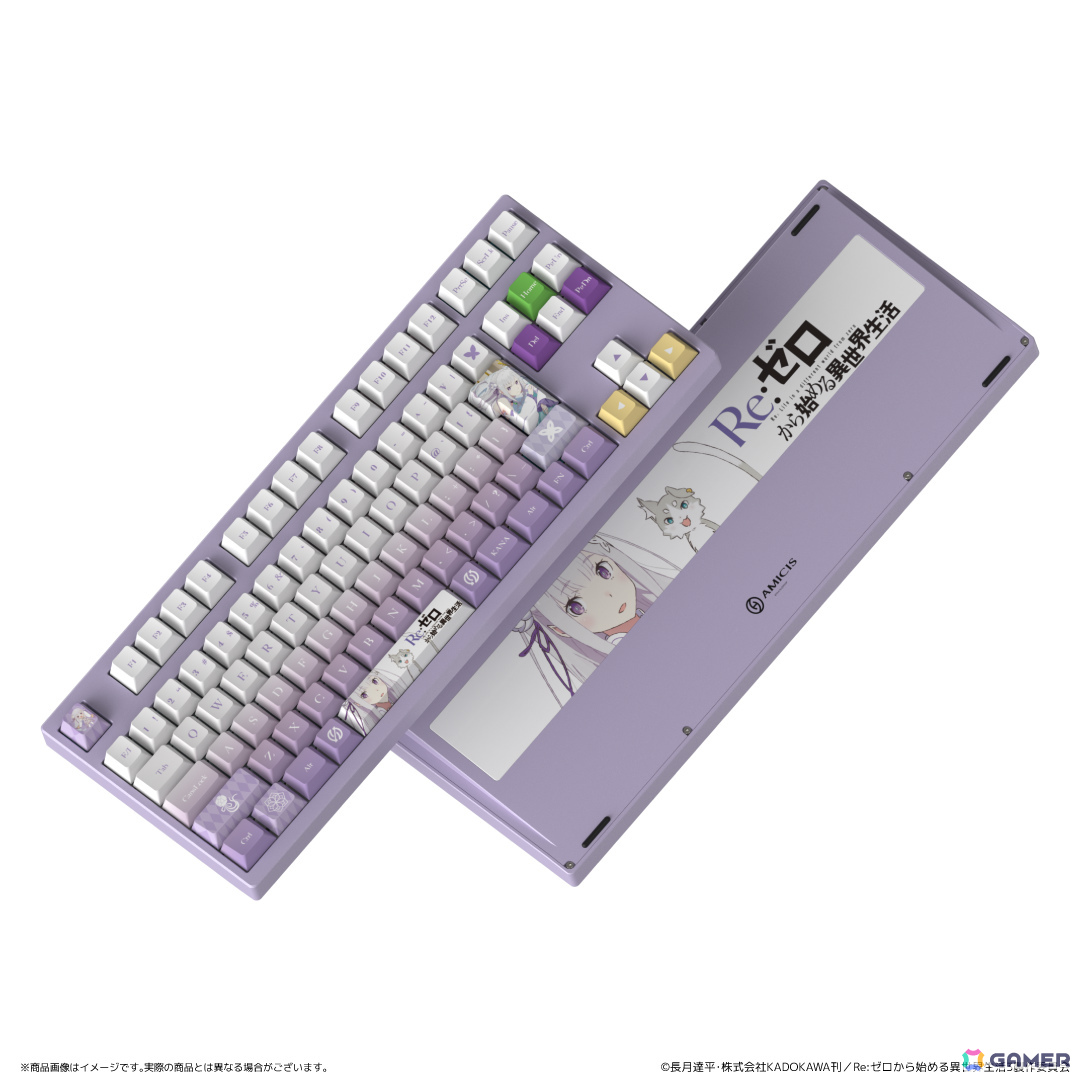 アニメ「Re:ゼロから始める異世界生活」エミリア、ラム＆レムがモチーフのゲーミングキーボードや印象的なシーンを映したガラスマウスパッドが登場！の画像