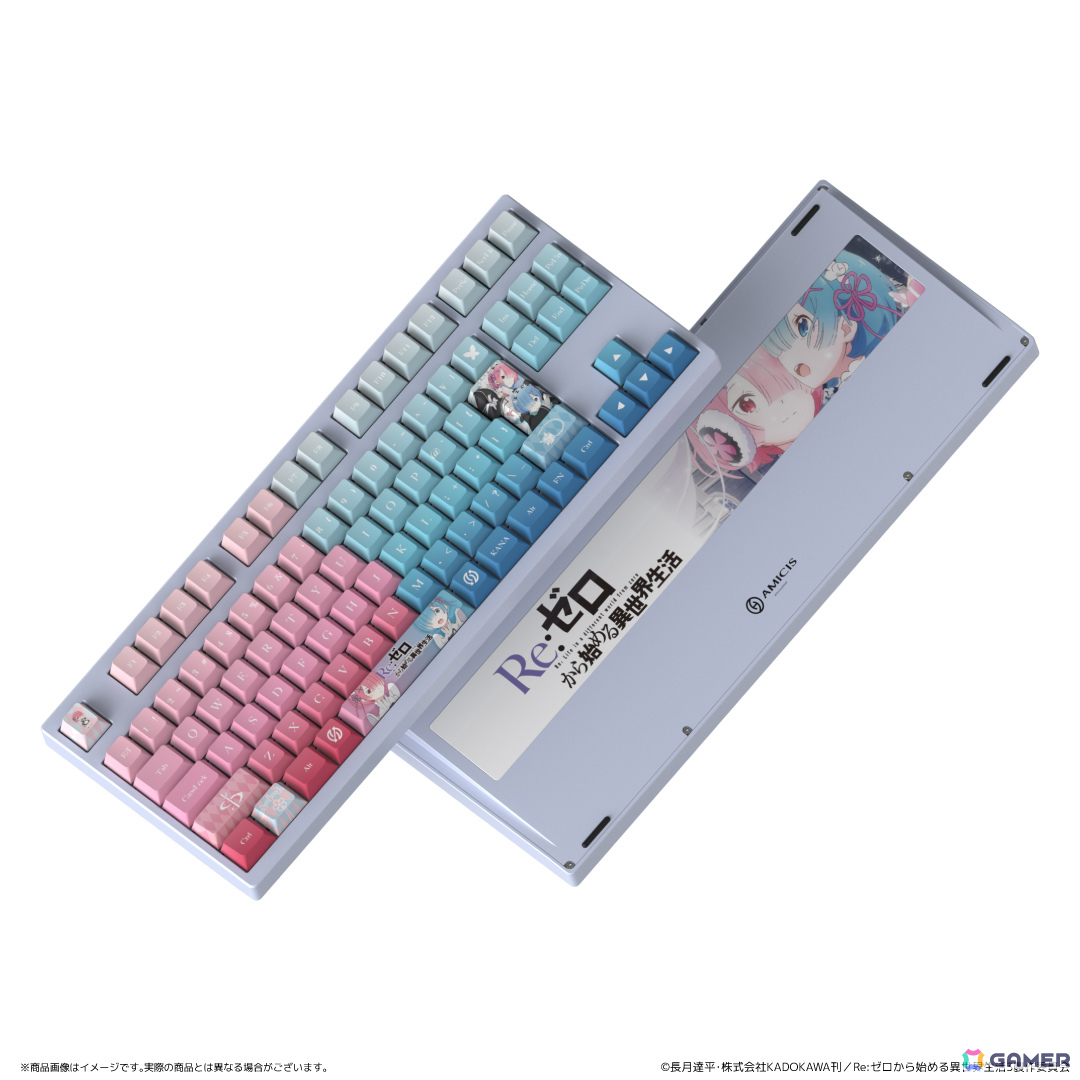 アニメ「Re:ゼロから始める異世界生活」エミリア、ラム＆レムがモチーフのゲーミングキーボードや印象的なシーンを映したガラスマウスパッドが登場！の画像