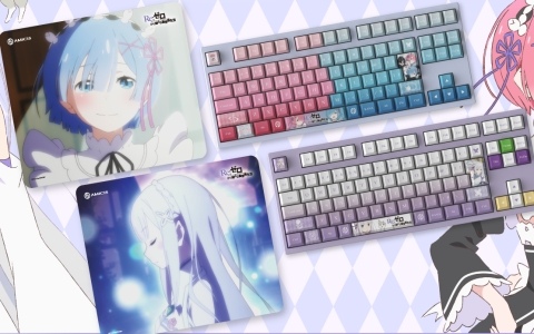 アニメ「Re:ゼロから始める異世界生活」エミリア、ラム＆レムがモチーフのゲーミングキーボードや印象的なシーンを映したガラスマウスパッドが登場！