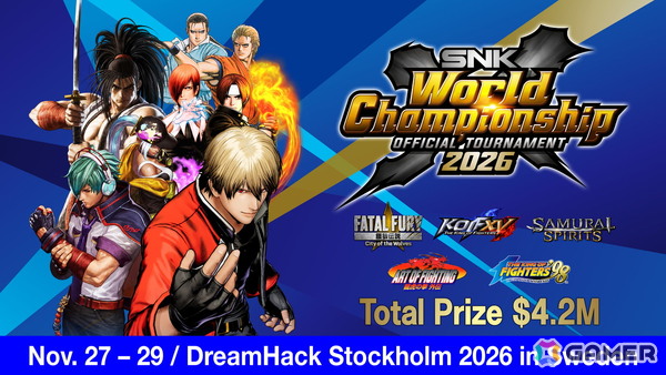 SNK格ゲーの世界大会「SNK World Championship 2026 Finals」が11月27日よりストックホルムで開催！賞金総額は約6億7,000万円の画像1