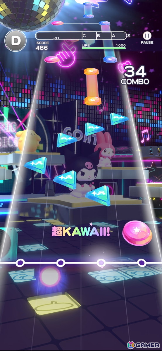 初心者も上級者も楽しめる！懐かしい楽曲も収録したSanrio Games新作スマホ向けリズムゲーム「Sanrio Kawaii Me Live!」などを先行プレイの画像