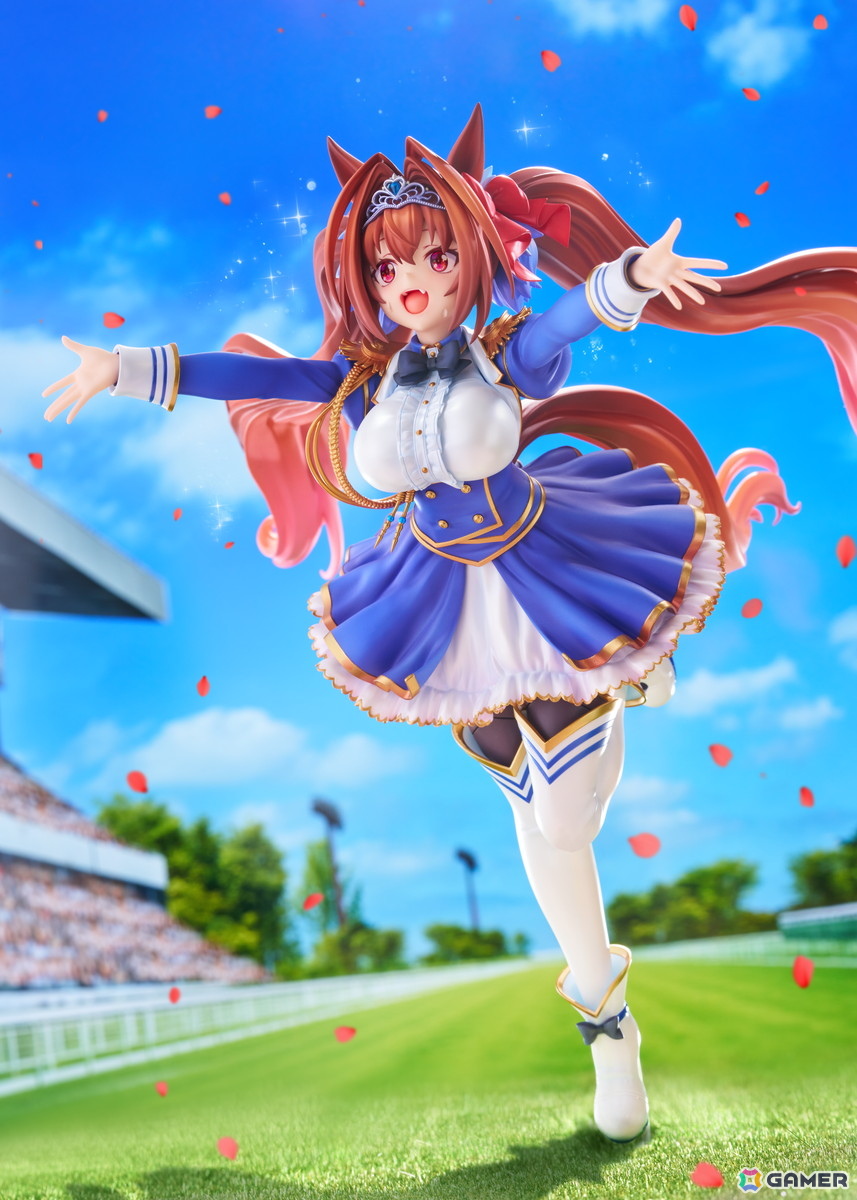 「ウマ娘」のサポートカード［緋色の君へ風が吹く］をモチーフにダイワスカーレットが1/7スケールでフィギュア化！オプションのジュエルシールで情景感がアップの画像