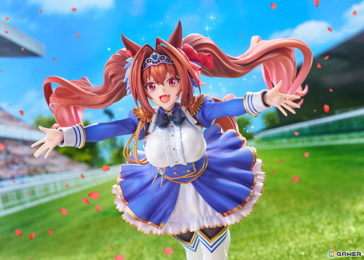 「ウマ娘」のサポートカード［緋色の君へ風が吹く］をモチーフにダイワスカーレットが1/7スケールでフィギュア化！オプションのジュエルシールで情景感がアップの画像