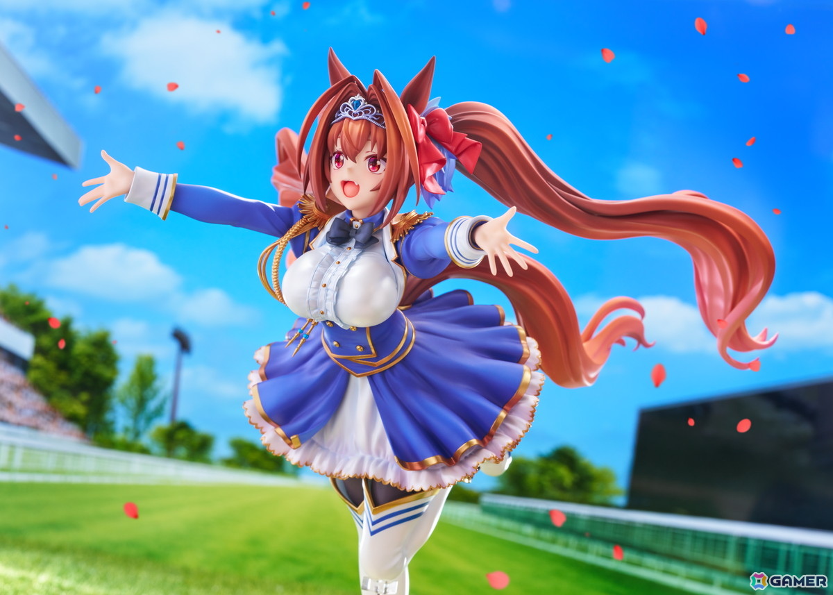 「ウマ娘」のサポートカード［緋色の君へ風が吹く］をモチーフにダイワスカーレットが1/7スケールでフィギュア化！オプションのジュエルシールで情景感がアップの画像