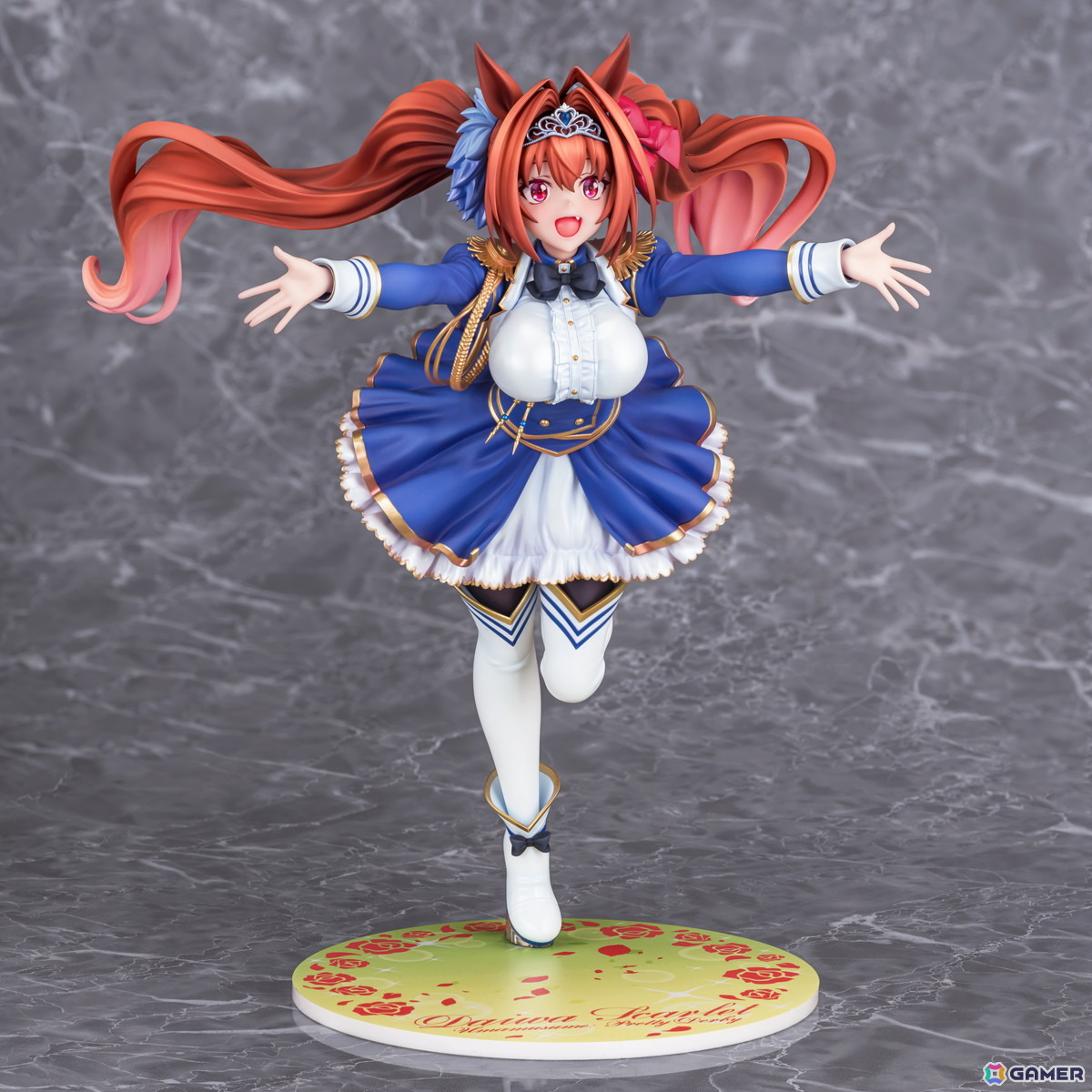 「ウマ娘」のサポートカード［緋色の君へ風が吹く］をモチーフにダイワスカーレットが1/7スケールでフィギュア化！オプションのジュエルシールで情景感がアップの画像
