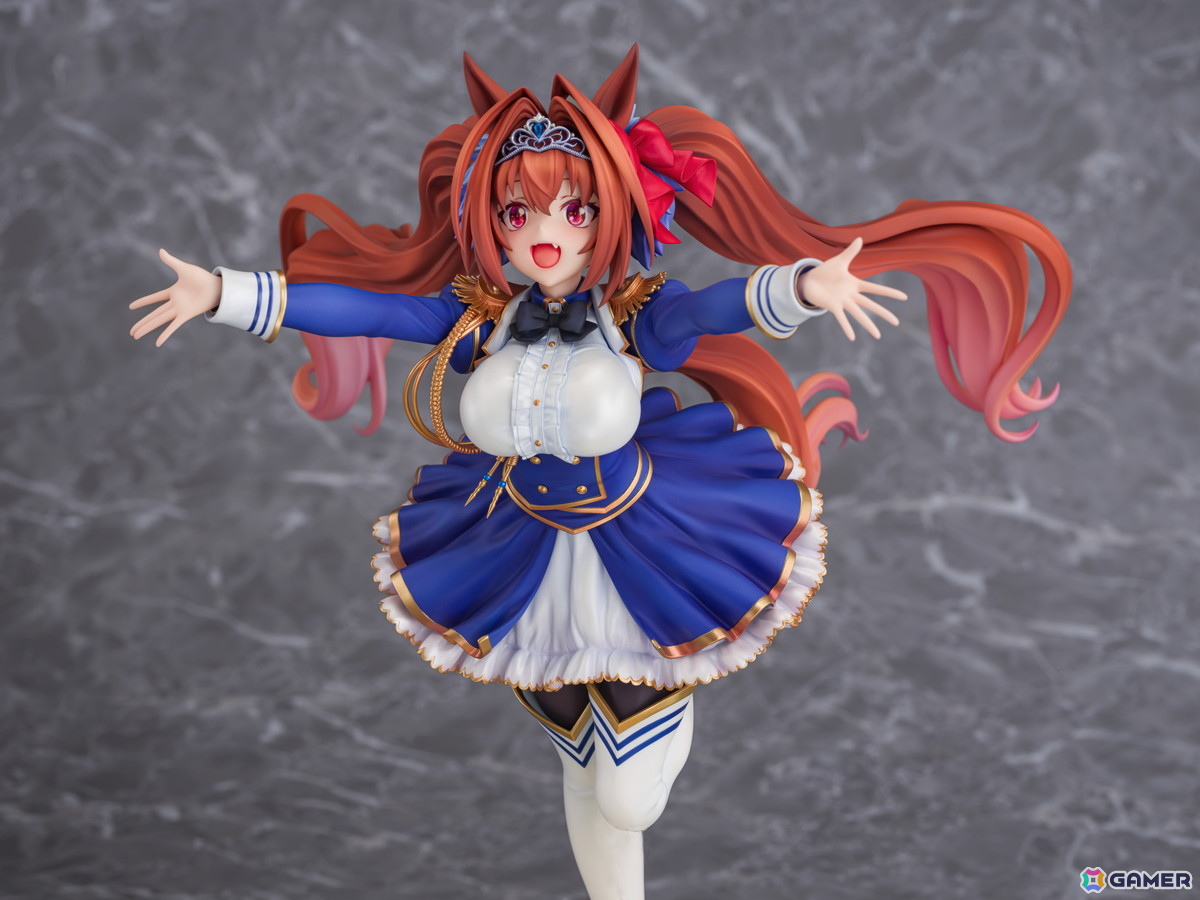 「ウマ娘」のサポートカード［緋色の君へ風が吹く］をモチーフにダイワスカーレットが1/7スケールでフィギュア化！オプションのジュエルシールで情景感がアップの画像