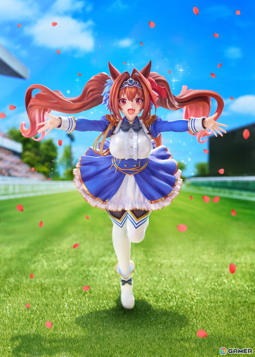 「ウマ娘」のサポートカード［緋色の君へ風が吹く］をモチーフにダイワスカーレットが1/7スケールでフィギュア化！オプションのジュエルシールで情景感がアップの画像