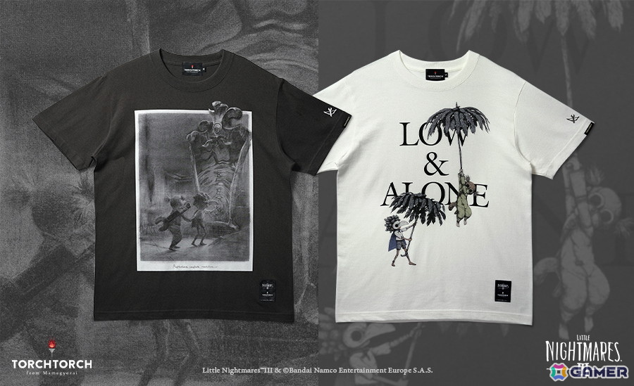 TORCH TORCHと「リトルナイトメア3」のコラボレーションアパレルが登場！ロゥとアローンが描かれたTシャツに加え、シリーズ前2作のアパレルも再販の画像
