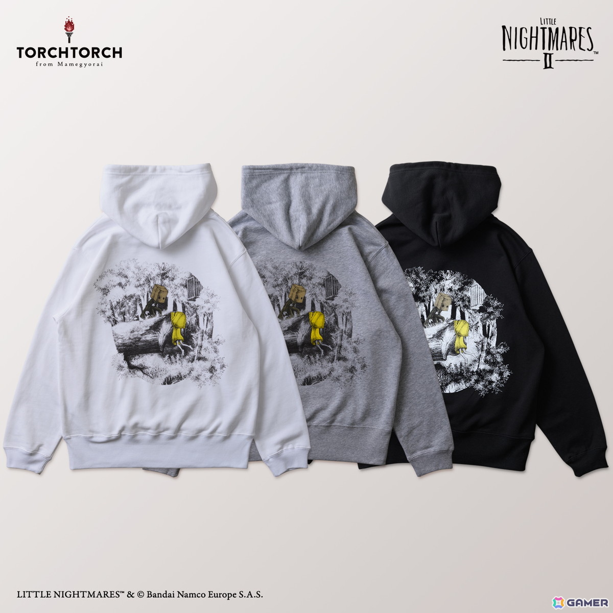 TORCH TORCHと「リトルナイトメア3」のコラボレーションアパレルが登場！ロゥとアローンが描かれたTシャツに加え、シリーズ前2作のアパレルも再販の画像