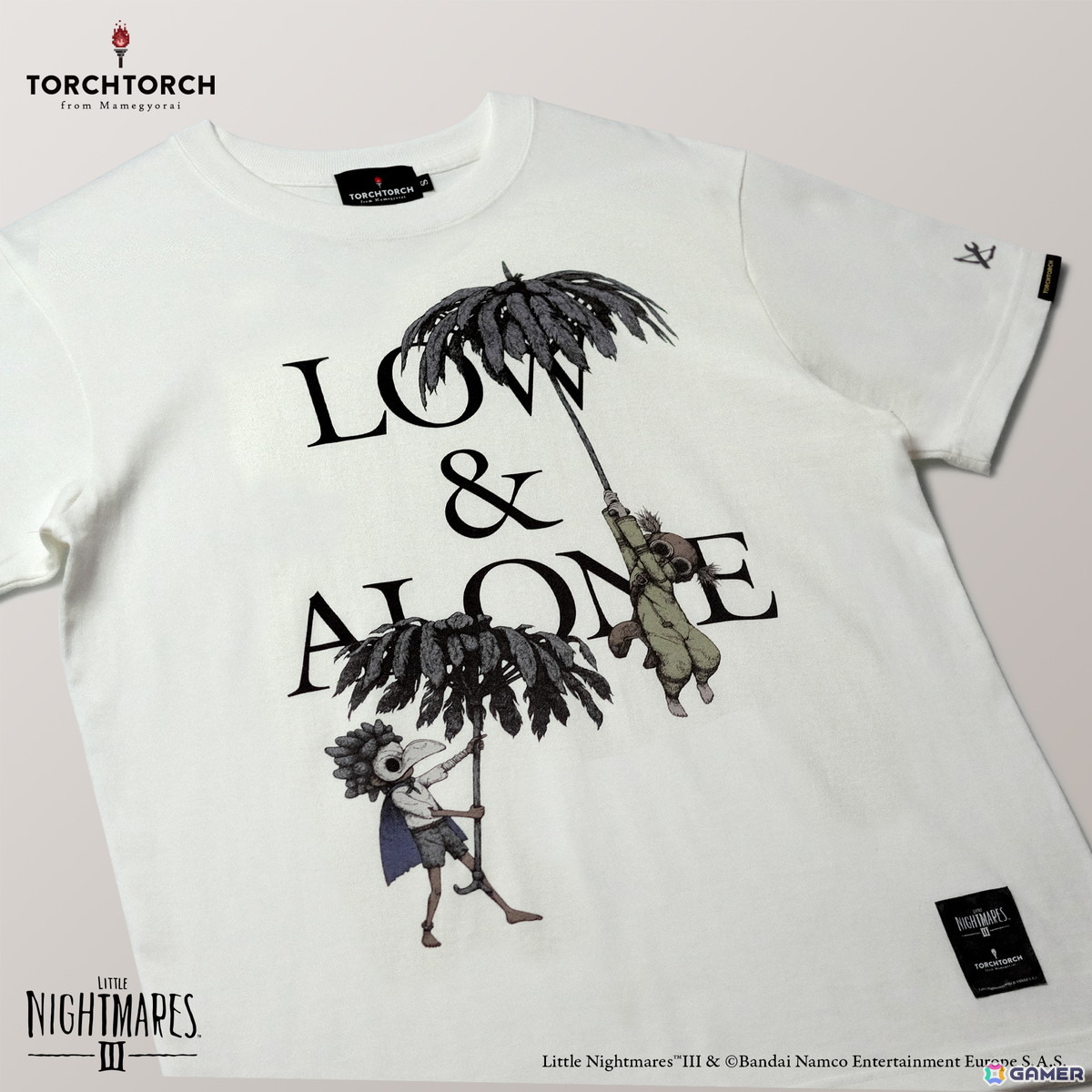 TORCH TORCHと「リトルナイトメア3」のコラボレーションアパレルが登場！ロゥとアローンが描かれたTシャツに加え、シリーズ前2作のアパレルも再販の画像
