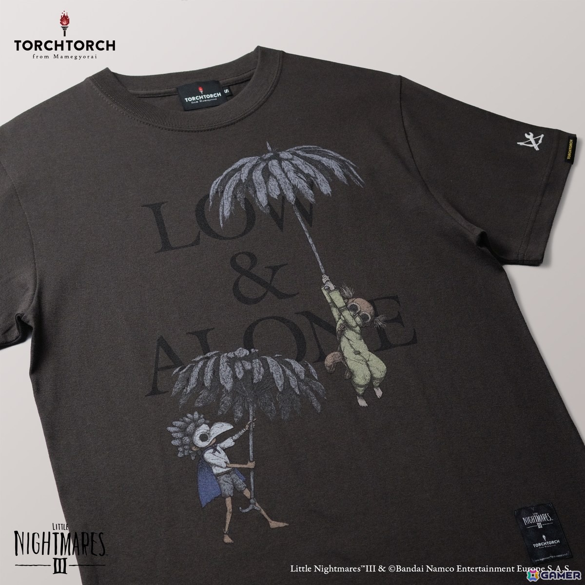 TORCH TORCHと「リトルナイトメア3」のコラボレーションアパレルが登場！ロゥとアローンが描かれたTシャツに加え、シリーズ前2作のアパレルも再販の画像