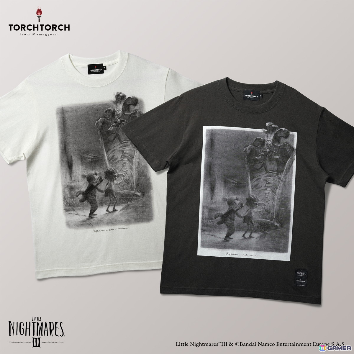 TORCH TORCHと「リトルナイトメア3」のコラボレーションアパレルが登場！ロゥとアローンが描かれたTシャツに加え、シリーズ前2作のアパレルも再販の画像