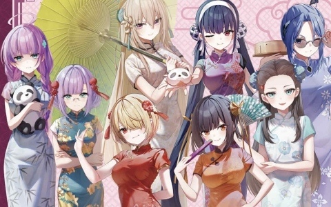 「ヘブバン」チャイナドレスを着た月歌たち8名の描き下ろしグッズが登場！7月2日より横浜中華街で開催されるポップアップショップやeeo Store onlineで販売