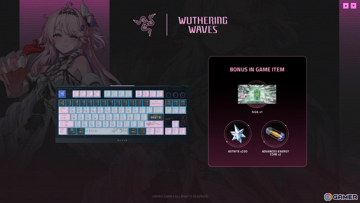 「鳴潮」×Razerのゲーミングデバイスコレクションが発表!ダーニャがデザインされたチェアやキーボード、マウス、マウスマットがラインナップの画像